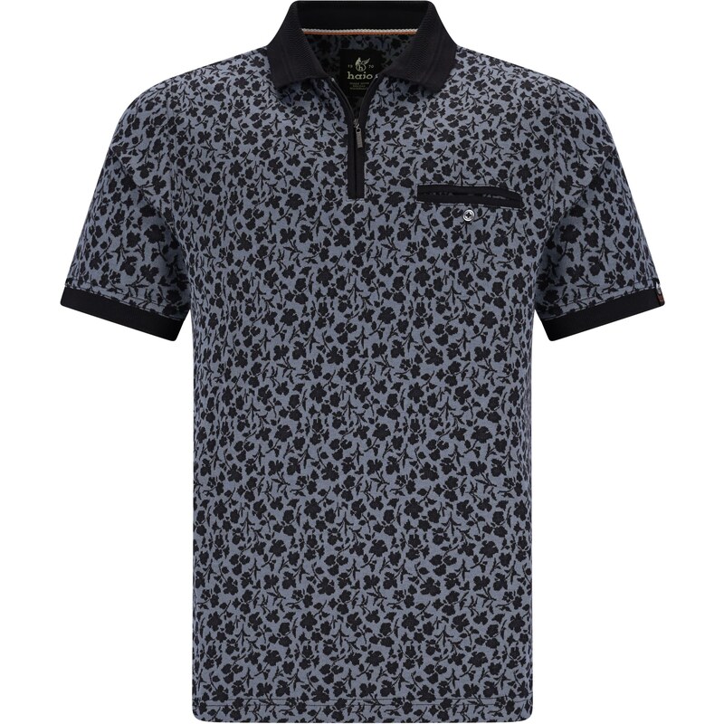 Pánska sivočierna kvietkovaná stay-fresh polokošeľa HAJO 63251693
