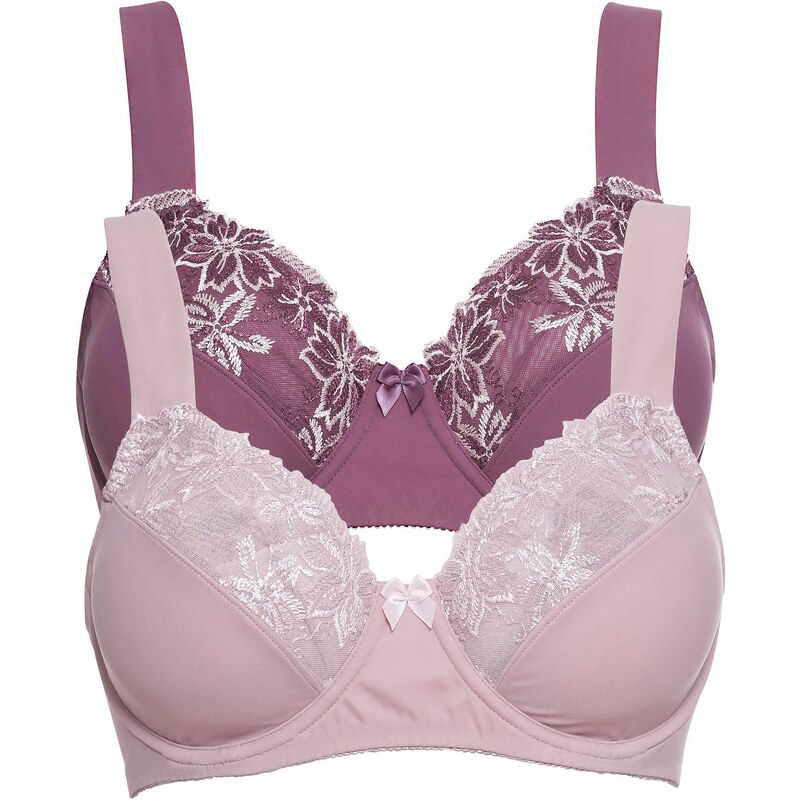 bonprix Podprsenka s kosticami, s vystuženými ramienkami (2 ks), farba 44732119