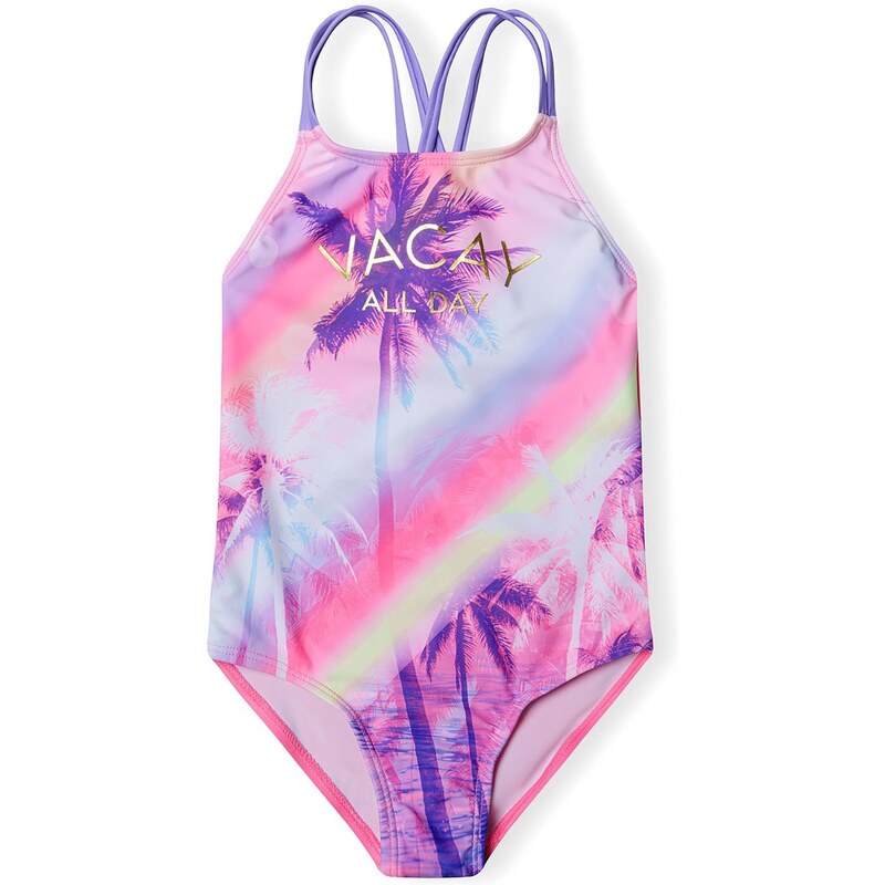 MINOTI Jednodielne plavky svetlomodrá / svetlozelená / tmavofialová / 63253256