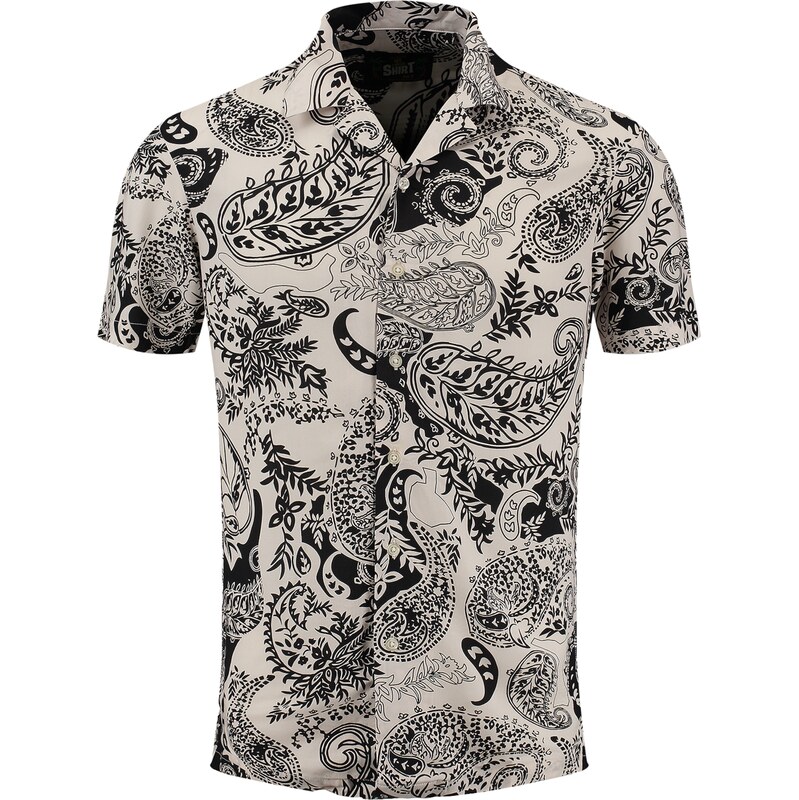 Key Largo Košeľa Keys béžová / čierna 63253685