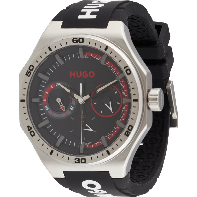 HUGO Analógové hodinky #GRAIL čierna / strieborná / biela 63255080