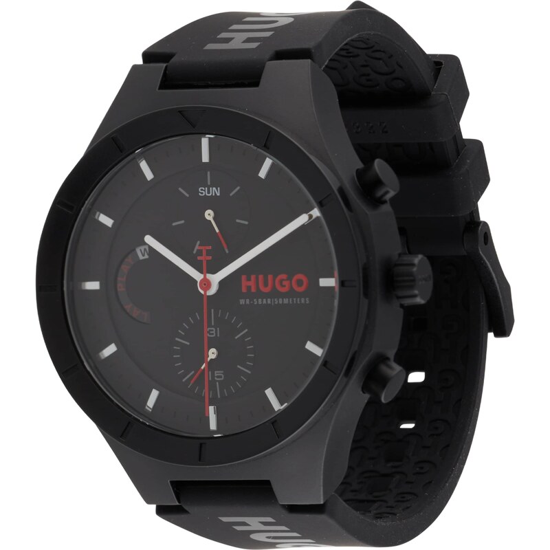 HUGO Analógové hodinky LIT sivá / čierna 63255078