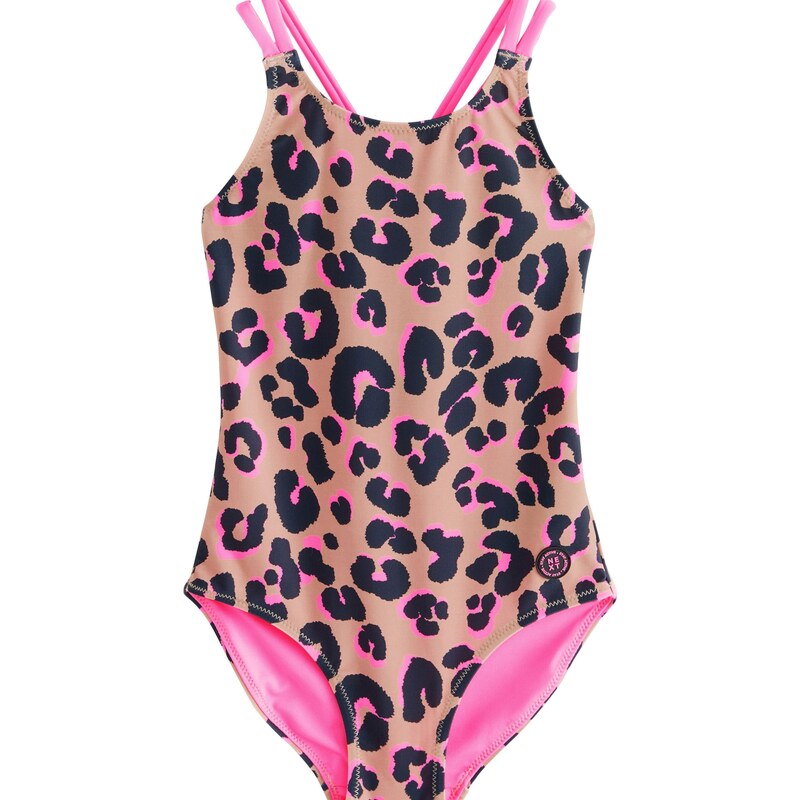 Next Jednodielne plavky námornícka modrá / pitaya / púdrová 63254324