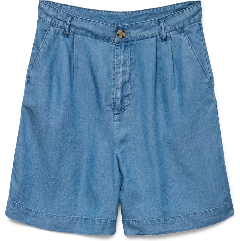 VERO MODA Plisované nohavice VMFLEUR modrá denim 63254445