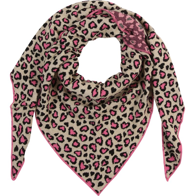 Zwillingsherz Šatka Leo Herzi béžová / ružová / čierna 63266408