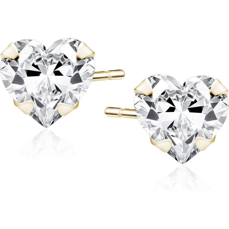 Olivie Strieborné náušnice 5 mm SRDCE GOLD 9517 63300029