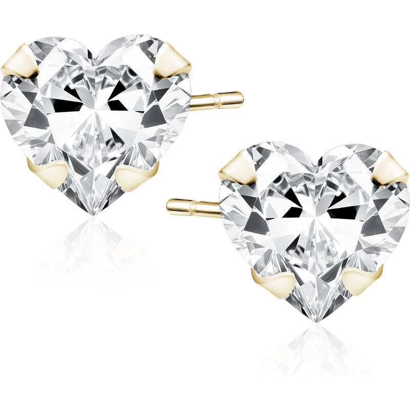 Olivie Strieborné náušnice 6 mm SRDCE GOLD 9518 63300030