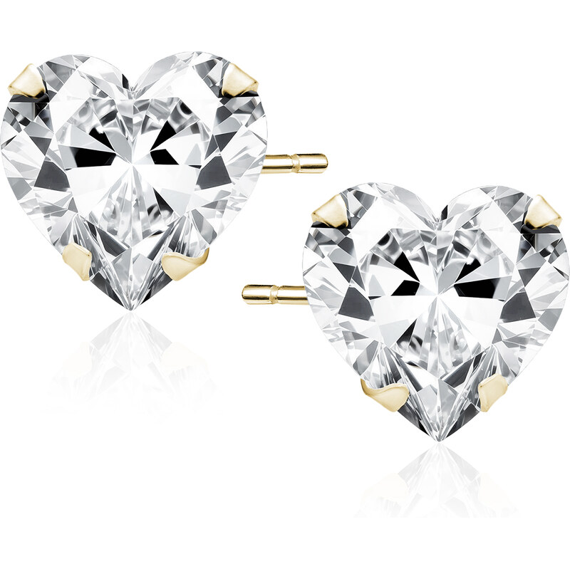 Olivie Strieborné náušnice 7 mm SRDCE GOLD 9519 63300031