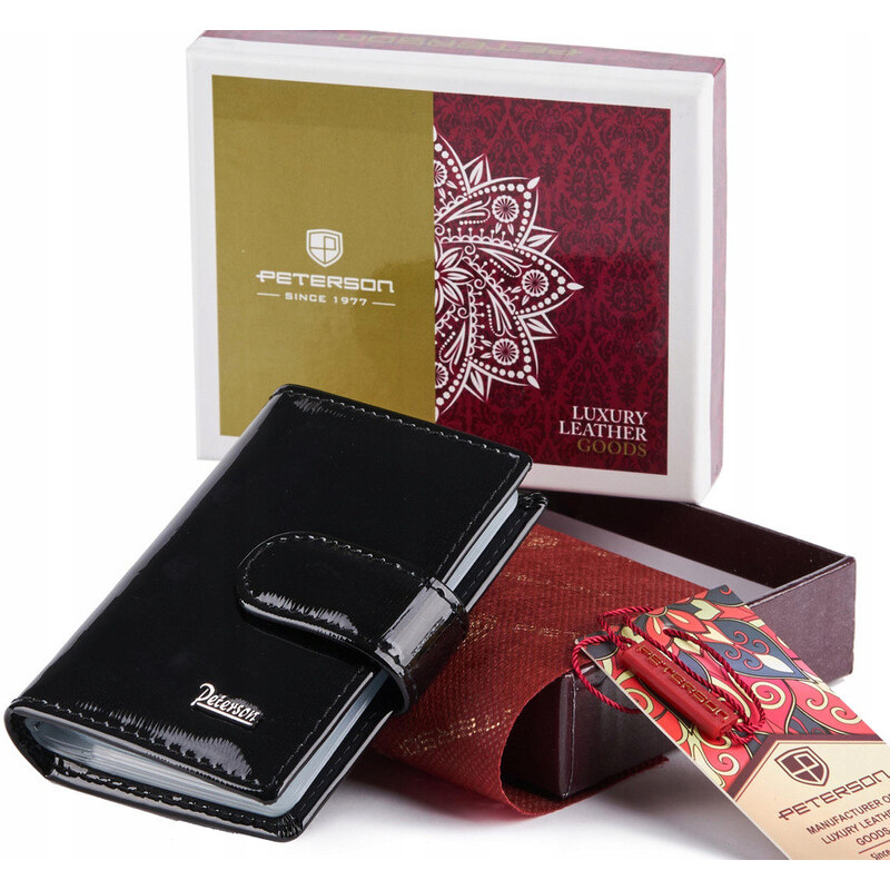 Peterson Dámske puzdro na dokumenty z lakovanej kože | čierna PTN BC 63261296