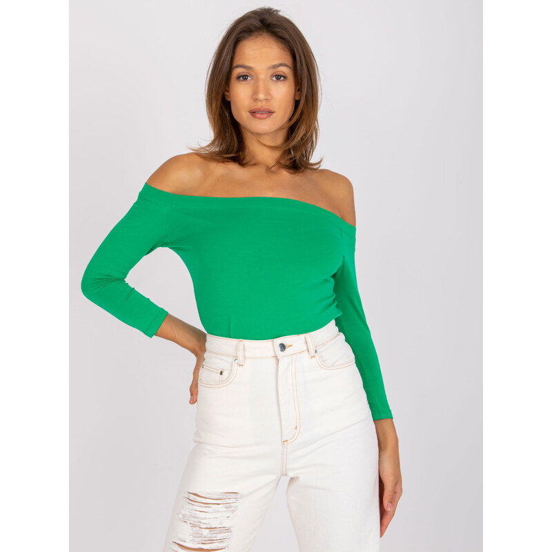 BASIC FEEL GOOD Zelené tričko so spadnutými ramenami -RV-BZ-4692.88 32490250