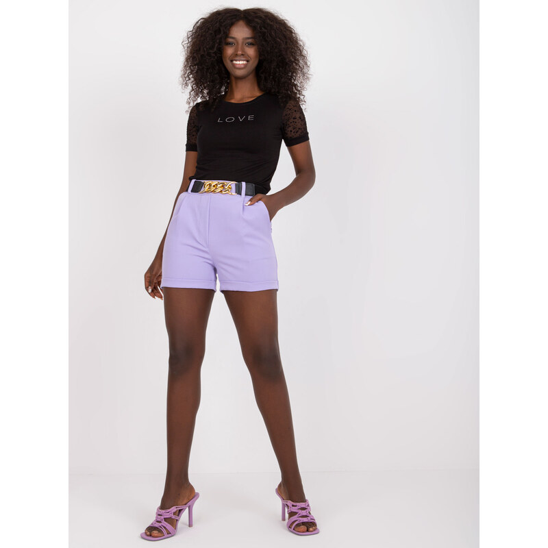 ITALY MODA Fialové elegantné šortky -DHJ-SN-13186-1.70-purple 57951463