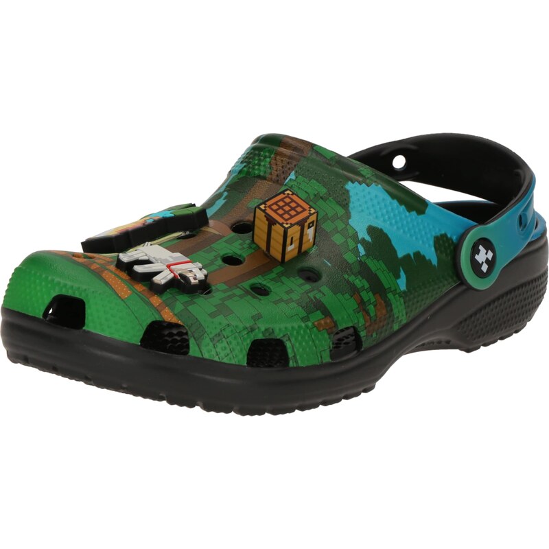 Crocs Otvorená obuv Minecraft svetlomodrá / hnedá / zelená / šedobiela 63262348