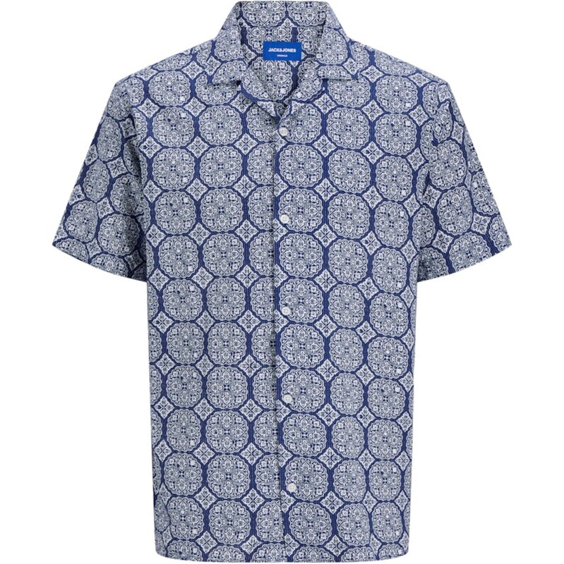 JACK & JONES Košeľa JORSeersucker námornícka modrá / biela 63262756