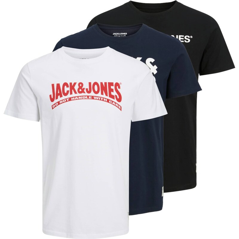 JACK & JONES Tričko JOR30HISTORY námornícka modrá / červená / čierna / 63262759