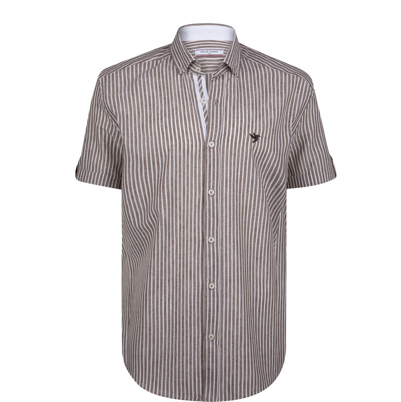 Felix Hardy Košeľa béžová / hnedá / tmavohnedá 65650476