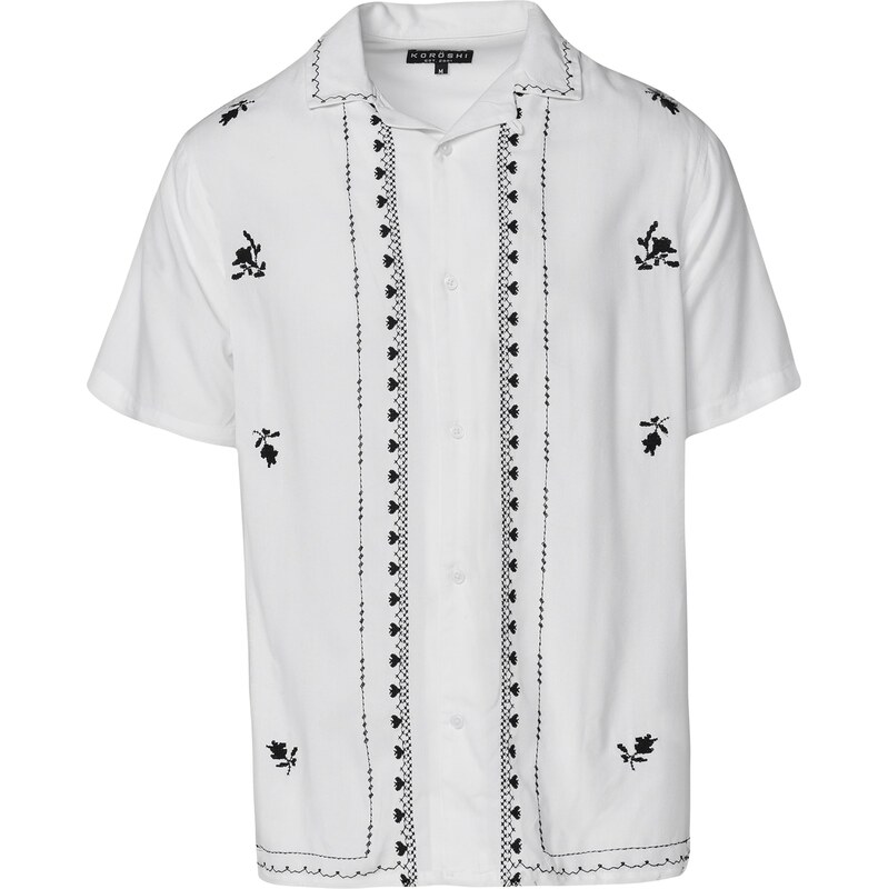 KOROSHI Košeľa čierna / šedobiela 63262741