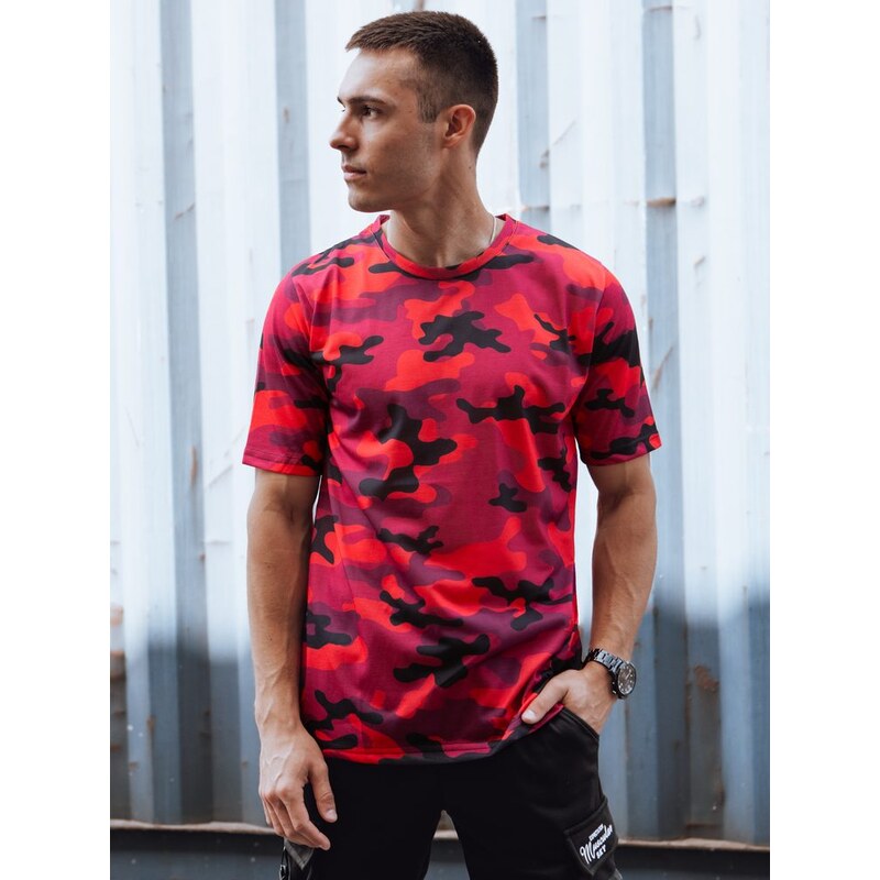 Dstreet Maskáčové tričko v červenej farbe 63264852