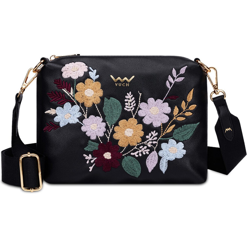 Vuch Dámska crossbody kabelka Coalie Flowers Black 67912824