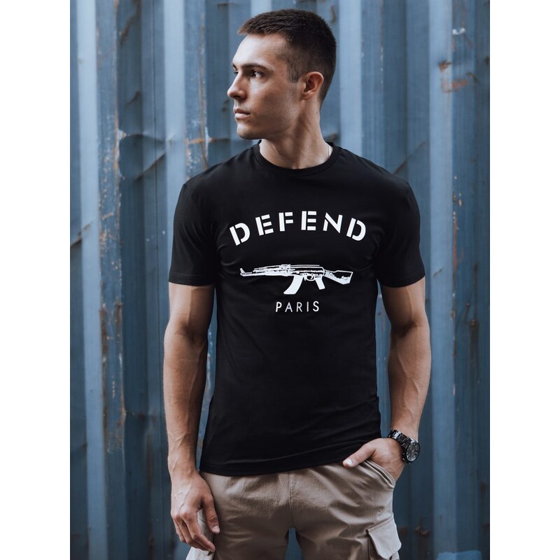 Dstreet Čierne tričko pre pánov DEFEND 63265104