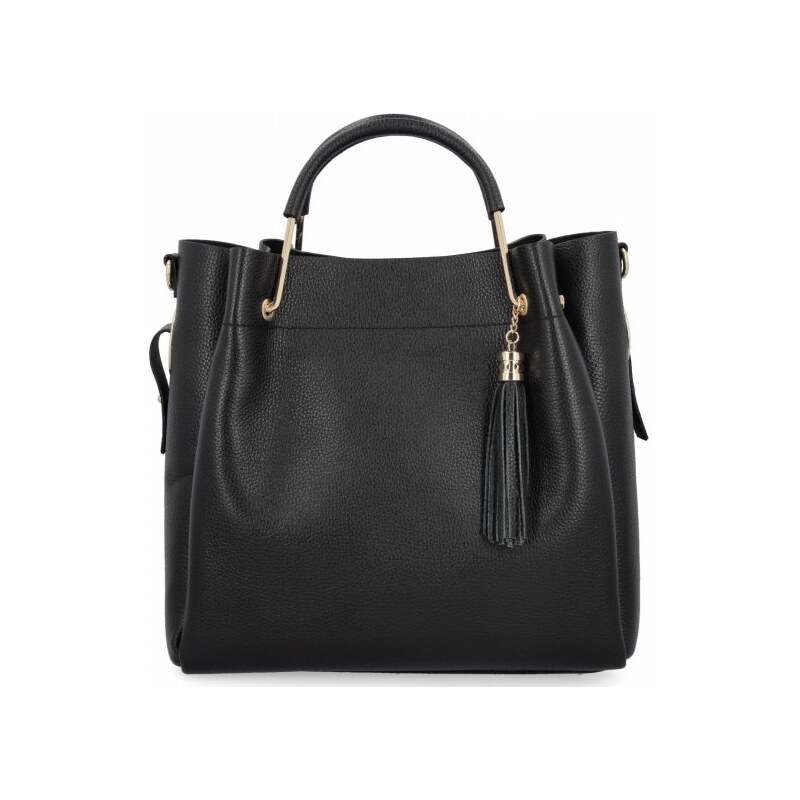 Vittoria Gotti Elegantná Kožená Kabelka Taliansky Kufrík 5702 Čierna 63265192