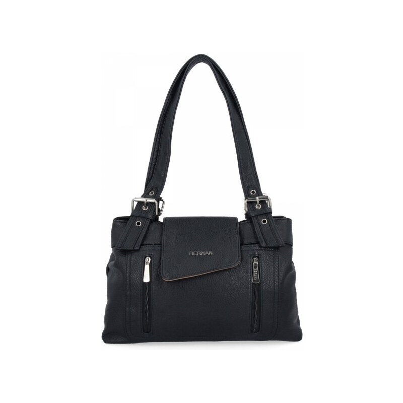 Torebka Damska Na Ramię 2 Komory firmy Hernan 066 Granatowa 63265199