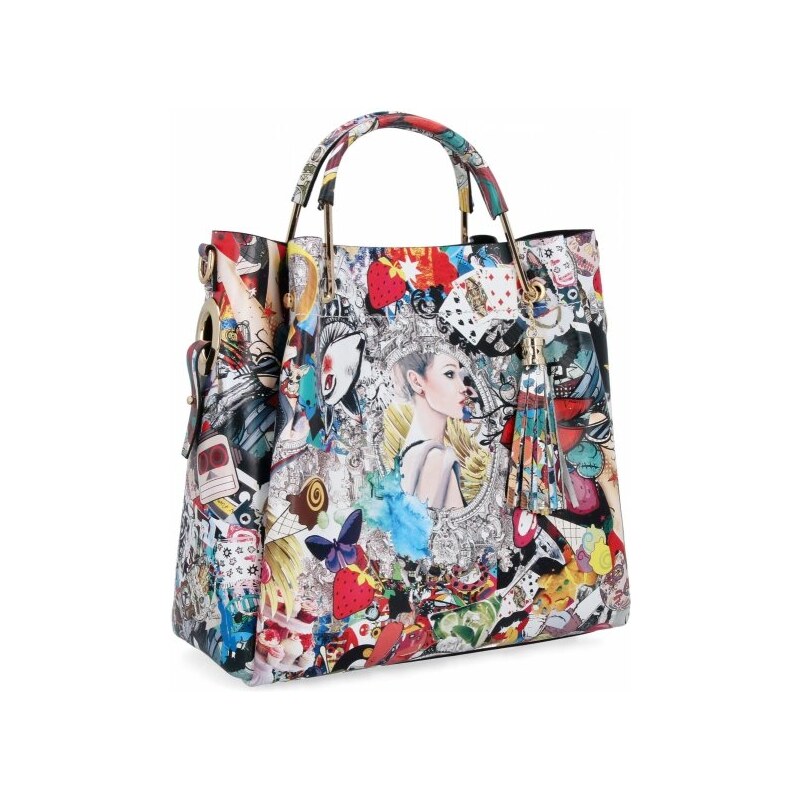 Vittoria Gotti Talianska Kožená Kabelka Módny Kufrík 5702-1 Multicolor 63265216