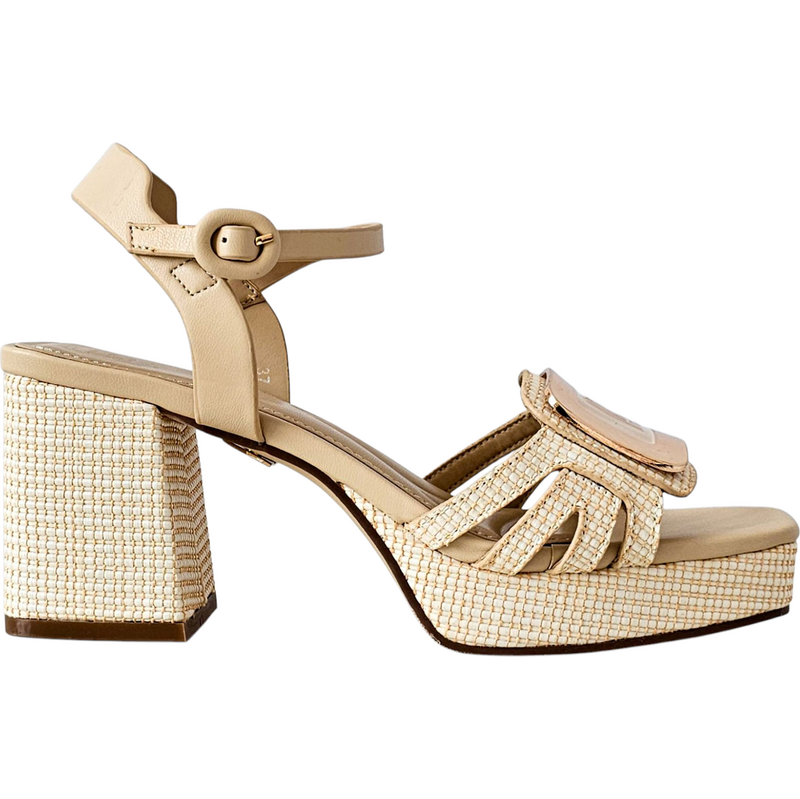 Béžové Sandále Laura Biagiotti Raffia Calf Nut 63265652