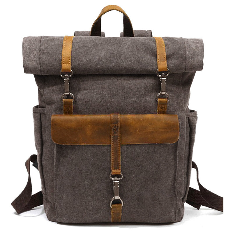 Glara Retro rolovací plátený batoh 33521617