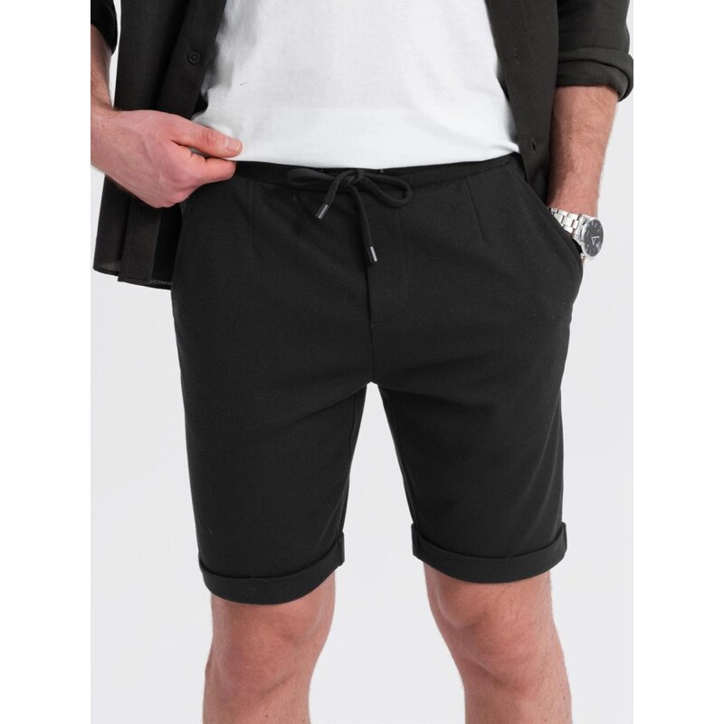 Ombre Clothing Čierne chinos kraťasy V2 SRCS-0170 63774178