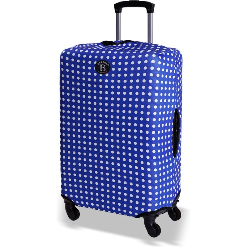 Obal na cestovný kufor BERTOO - modrá/bodky 63269791