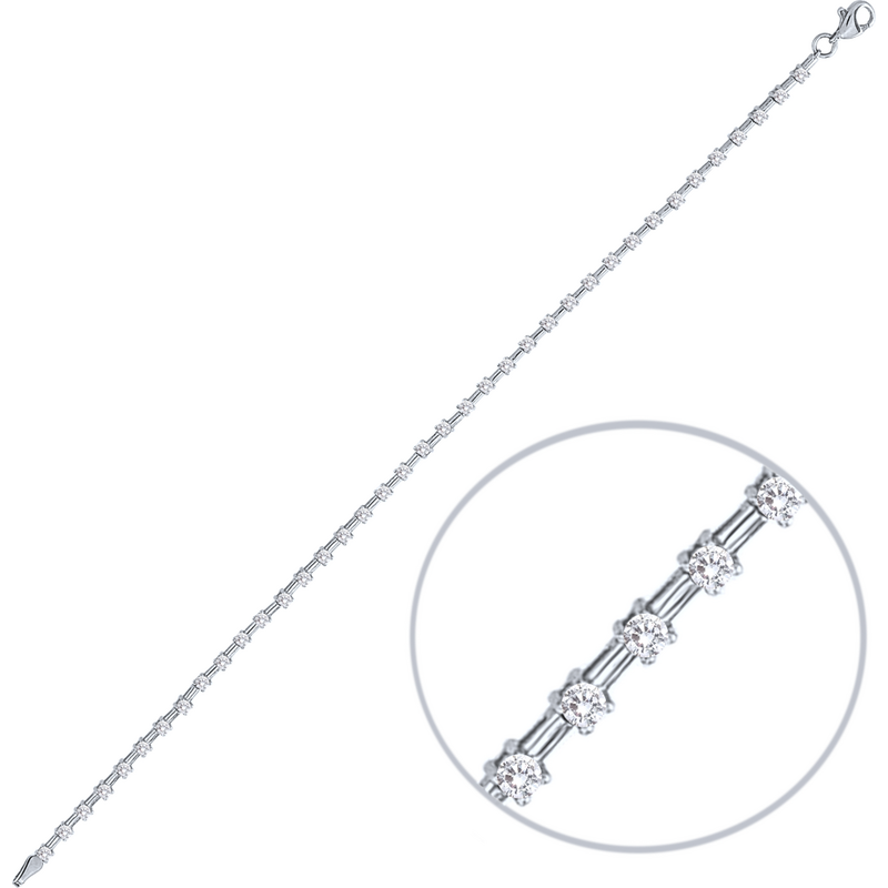 OLIVIE MINET Zlatý náramek z bílého zlata s bílými zirkony Au 585/1000 65013946