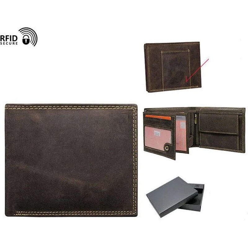 Klasická hnedá kožená pánska peňaženka 63282601