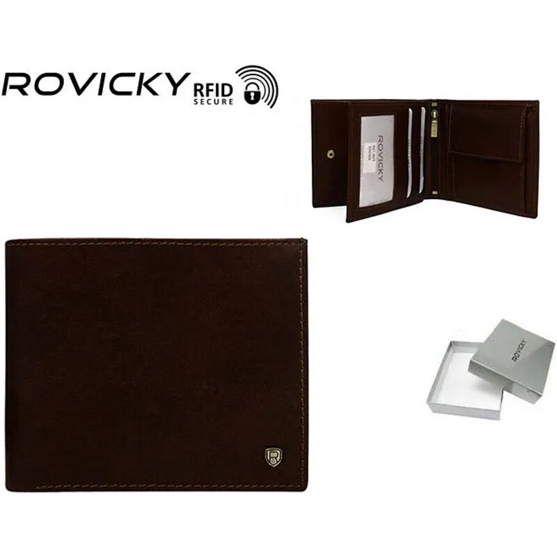 Tmavohnedá pánska peňaženka Rovicky 63299895