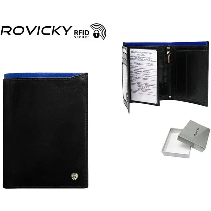 Moderná čierna pánska peňaženka na výšku 63299894