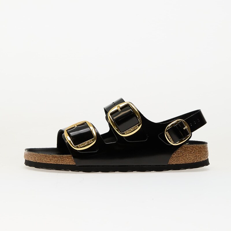 Birkenstock Milano Big Buckle Natural Leather Patent High-Shine Black 63283632