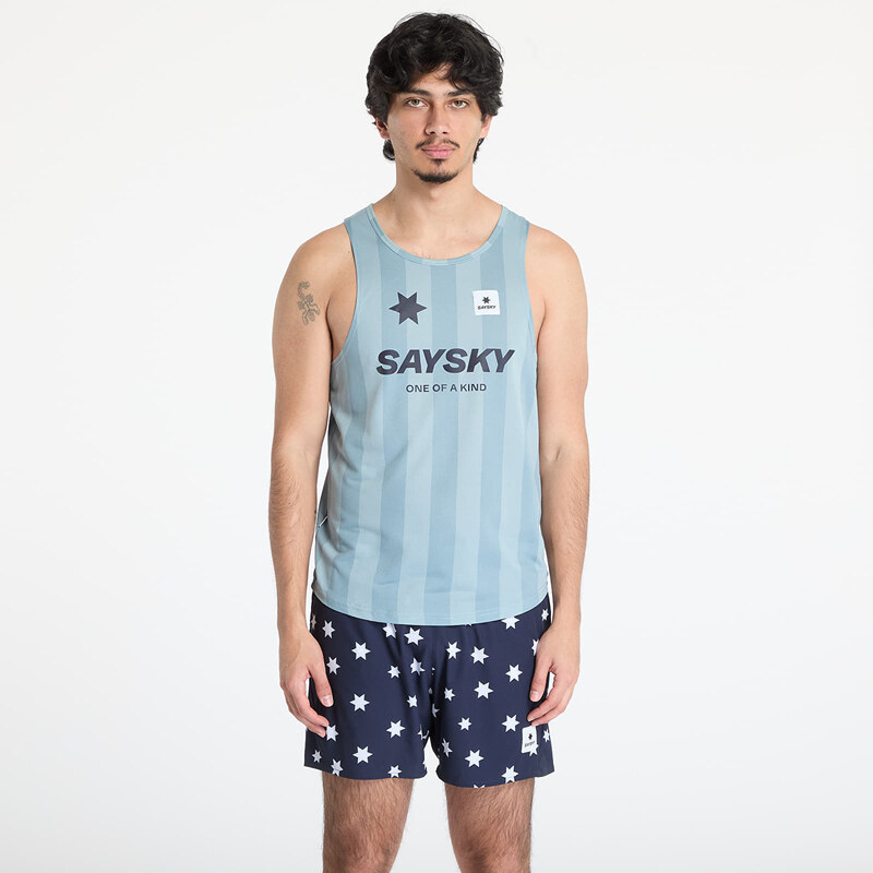SAYSKY Stripe Combat Singlet Top Blue Aop L 63283639
