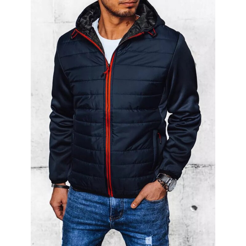 Dstreet Zaujímavá pánska prechodná bunda s prešívaním modrá 63286816