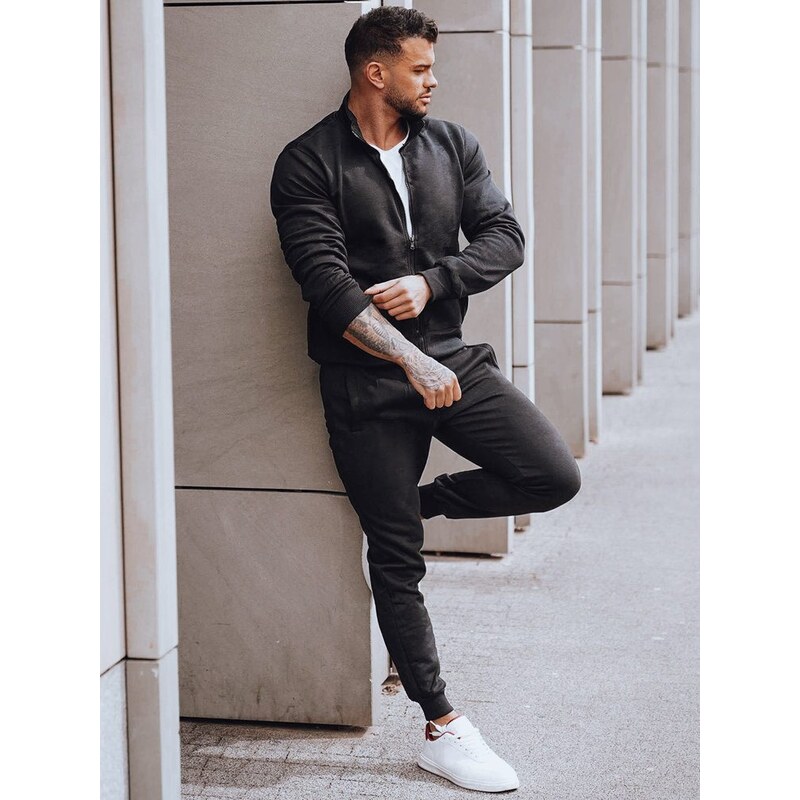 Dstreet Jednoduchá pánska tepláková súprava čierna 63287257