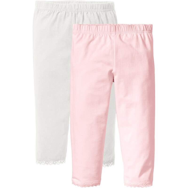 bonprix Capri legíny s bio bavlnou (2ks v balení), farba ružová 44767699