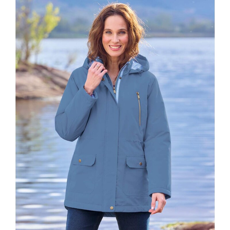 Modrá bunda s kapucňou a viacerými vreckami Atlas For Men Modrá 61941313