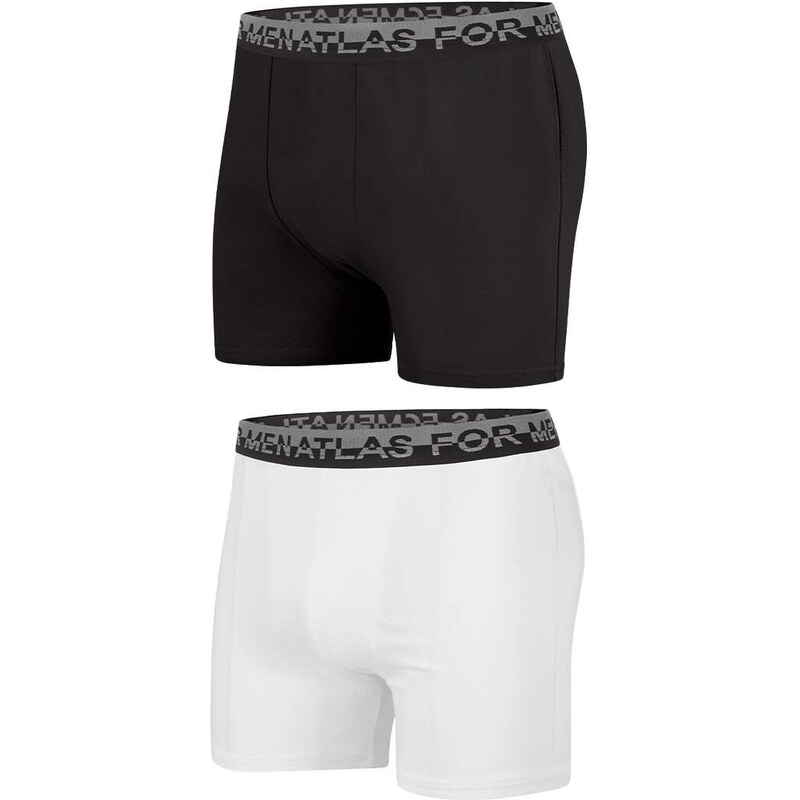 Sada 2 jednofarebných strečových boxeriek Atlas For Men Čierna 61681982