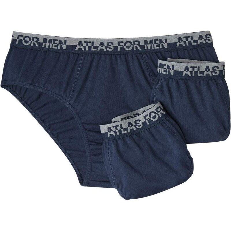 Sada 3 pohodlných slipov Atlas For Men Modrá 61681985