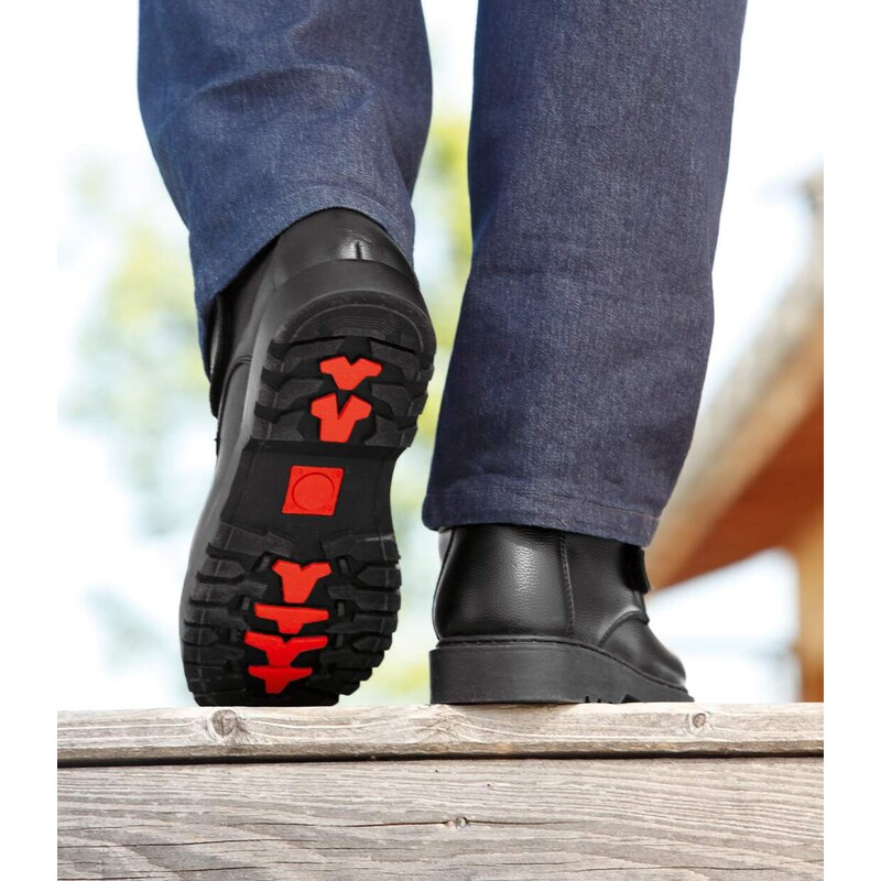 Pohodlné kožené topánky na suchý zips Atlas For Men Čierna 49155296