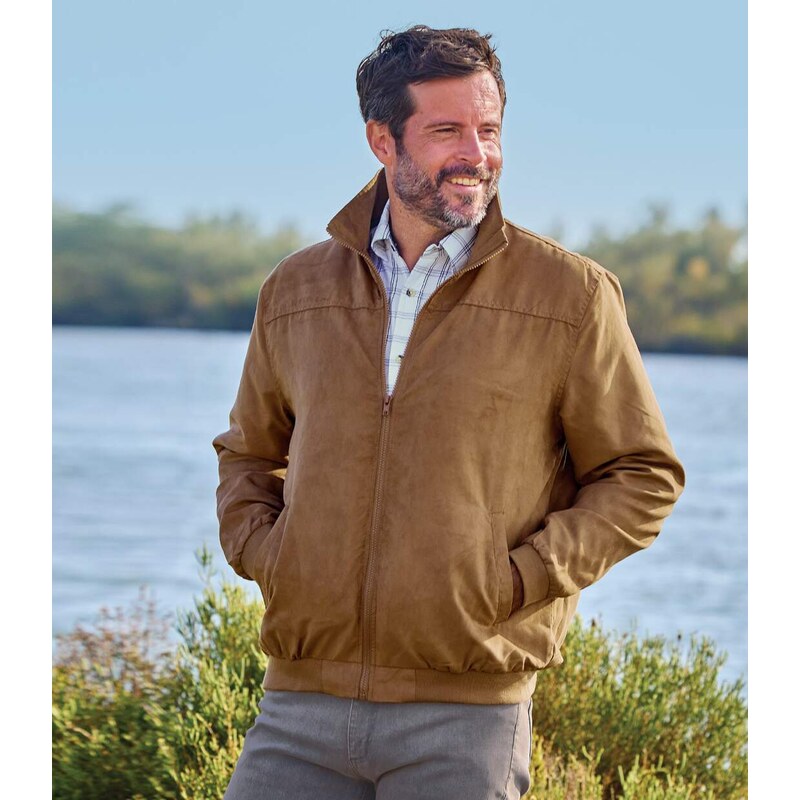 Bunda z imitácie semišu zateplená mikroflísom Atlas For Men Žltá 49154934