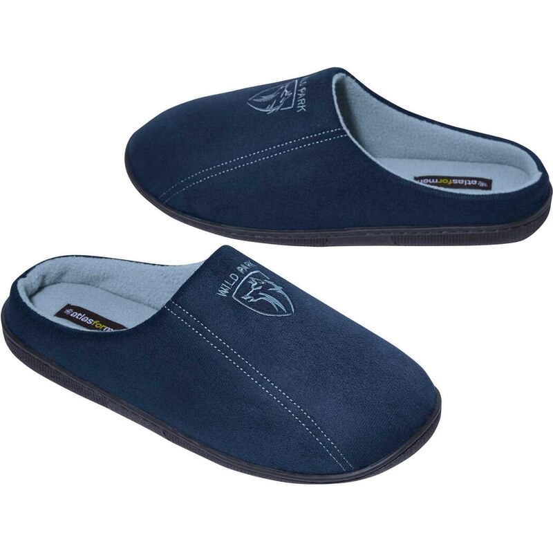 Papuče z imitácie semišu podšité flísom Atlas For Men Modrá 61431683