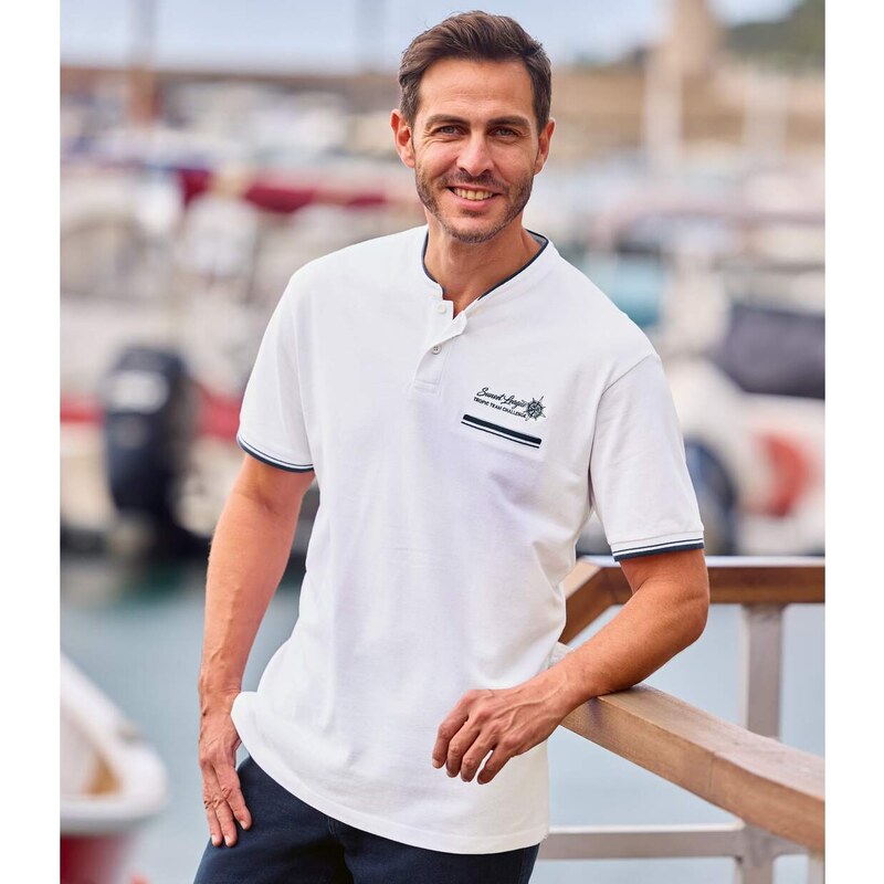 Polokošeľa z piké úpletu Trendy Atlas For Men Biela 62747933