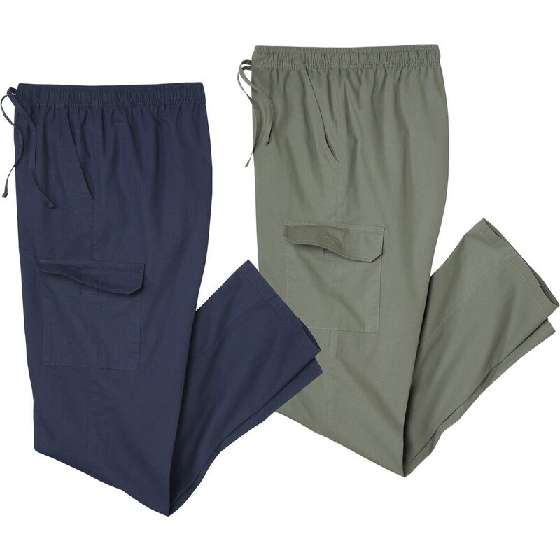 Sada 2 voľnočasových kapsáčových nohavíc Atlas For Men Modrá 62747926