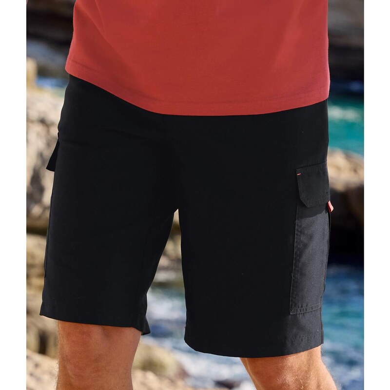 Kapsáčové bermudy z mikrovlákna Atlas For Men Čierna 62747943
