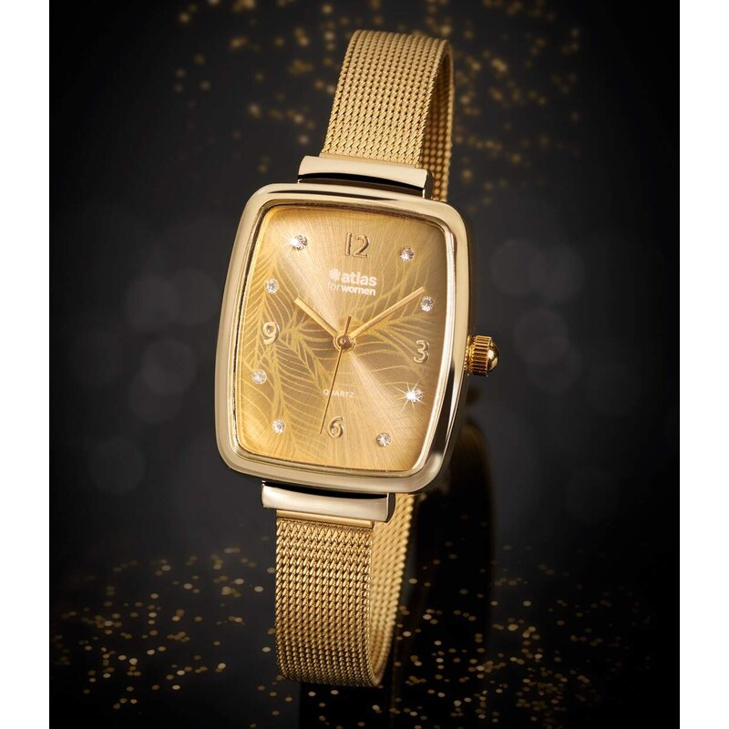 Elegantné hodinky ako šperk zdobené 8 krištáľmi Atlas For Men 62864927