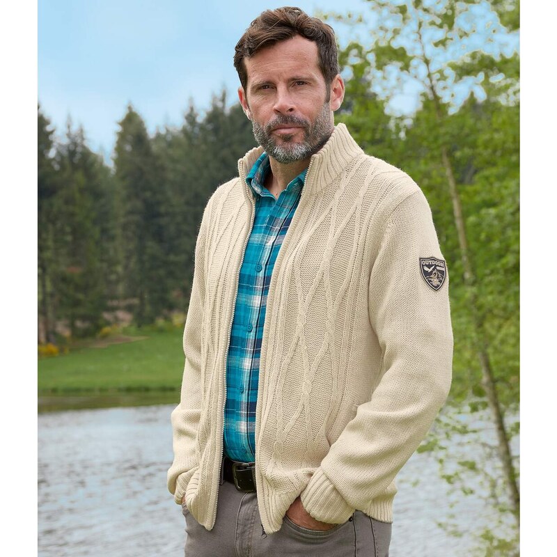 Melírovaný pletený sveter Outdoor Atlas For Men Béžová 57656197